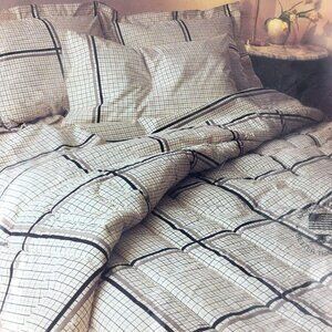 Vintage Cannon  Sheet Full Flat Royal Family Geometric Blue Grey Stripes